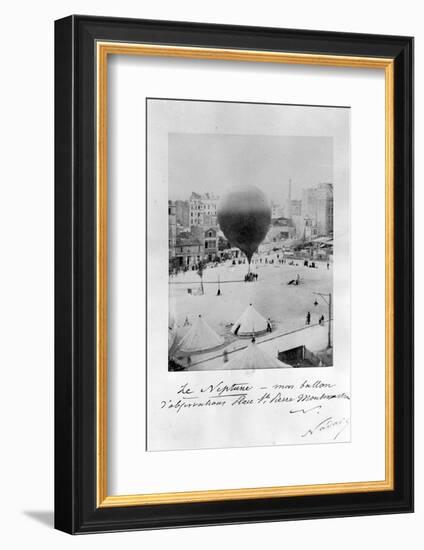 Le Neptune Hot Air Balloon Taking Off from Place St Pierre in Montmatre During the Siege of…-Nadar-Framed Photographic Print