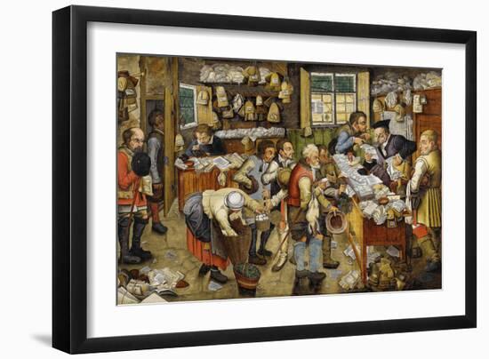 Le Paiement De La Dime - the Payment of the Tithes (Known as Village Lawyer) - Peinture De Pieter B-Pieter the Younger Brueghel-Framed Giclee Print