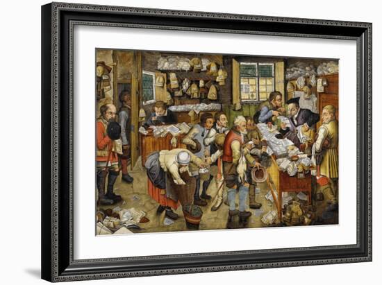 Le Paiement De La Dime - the Payment of the Tithes (Known as Village Lawyer) - Peinture De Pieter B-Pieter the Younger Brueghel-Framed Giclee Print