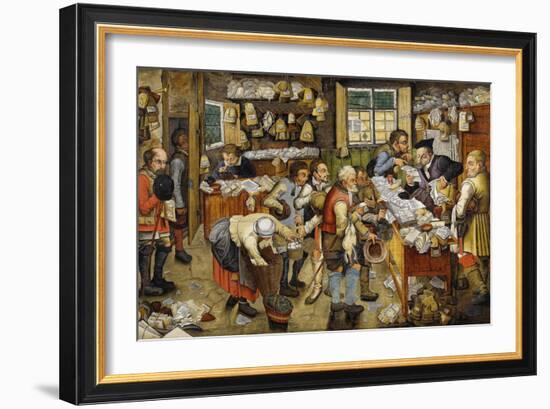 Le Paiement De La Dime - the Payment of the Tithes (Known as Village Lawyer) - Peinture De Pieter B-Pieter the Younger Brueghel-Framed Giclee Print