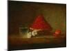 Le panier de fraises des bois - a basket of wild strawberries. Canvas,38 x 46 cm.-Jean-Baptiste-Simeon Chardin-Mounted Giclee Print