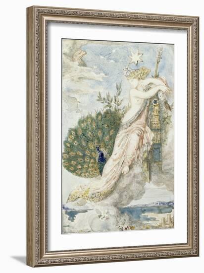 Le Paon se plaignant à Junon. Etude pour les Fables de La Fontaine-Gustave Moreau-Framed Giclee Print