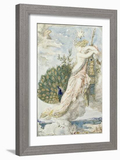 Le Paon se plaignant à Junon. Etude pour les Fables de La Fontaine-Gustave Moreau-Framed Giclee Print