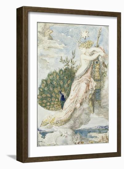 Le Paon se plaignant à Junon. Etude pour les Fables de La Fontaine-Gustave Moreau-Framed Giclee Print