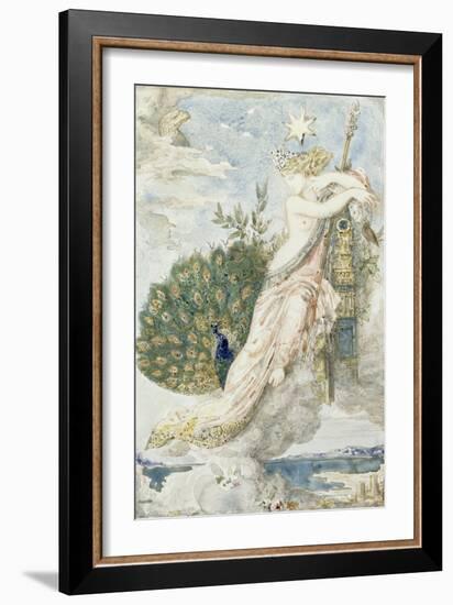 Le Paon se plaignant à Junon. Etude pour les Fables de La Fontaine-Gustave Moreau-Framed Giclee Print