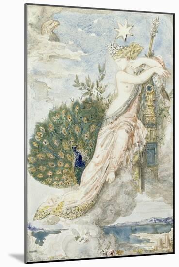 Le Paon se plaignant à Junon. Etude pour les Fables de La Fontaine-Gustave Moreau-Mounted Giclee Print