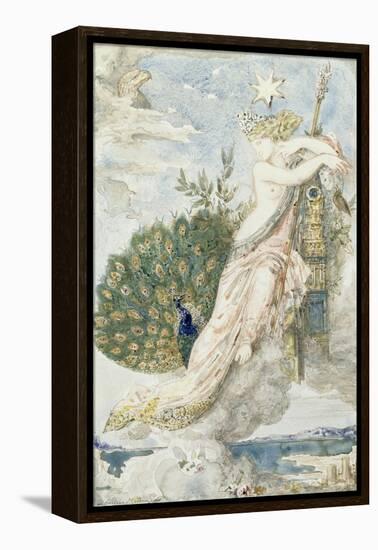 Le Paon se plaignant à Junon. Etude pour les Fables de La Fontaine-Gustave Moreau-Framed Premier Image Canvas