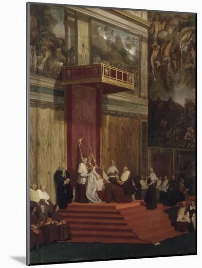 Le Pape Pie VII tenant chapelle-Jean-Auguste-Dominique Ingres-Mounted Giclee Print