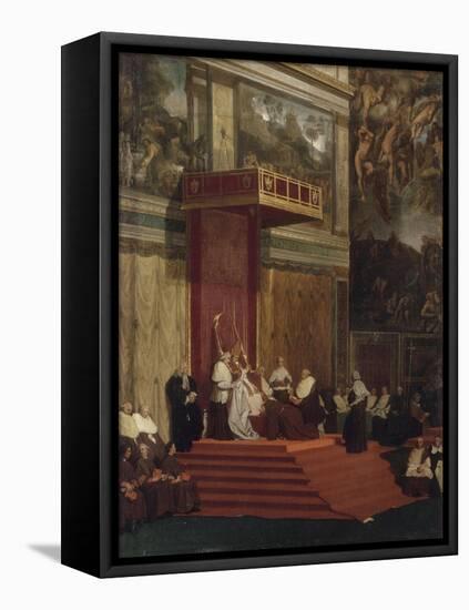 Le Pape Pie VII tenant chapelle-Jean-Auguste-Dominique Ingres-Framed Premier Image Canvas