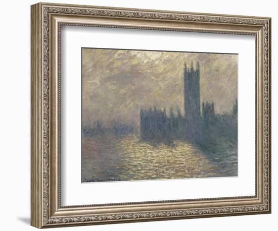 Le Parlement à Londres, ciel orageux-Claude Monet-Framed Giclee Print