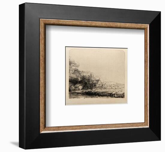 Le Paysage a la Vache qui sa Breuve (B237)-Amand Durand-Framed Collectable Print