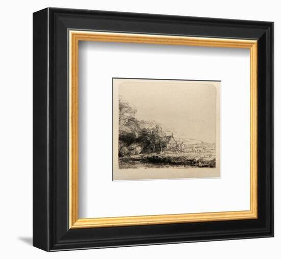 Le Paysage a la Vache qui sa Breuve (B237)-Amand Durand-Framed Collectable Print