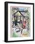 Le Peintre Devant le Village-Marc Chagall-Framed Premium Edition