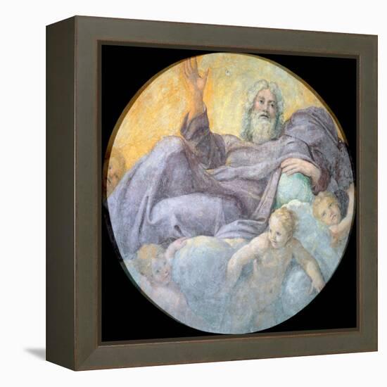 Le Pere Eternel (The Everlasting Father) - Peinture De Annibale Carracci (Carrache, 1560-1609), Fre-Annibale Carracci-Framed Premier Image Canvas