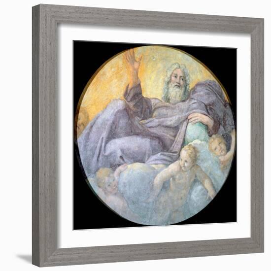 Le Pere Eternel (The Everlasting Father) - Peinture De Annibale Carracci (Carrache, 1560-1609), Fre-Annibale Carracci-Framed Giclee Print