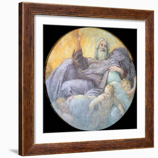 Le Pere Eternel (The Everlasting Father) - Peinture De Annibale Carracci (Carrache, 1560-1609), Fre-Annibale Carracci-Framed Giclee Print