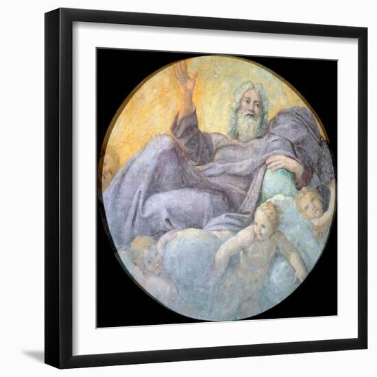 Le Pere Eternel (The Everlasting Father) - Peinture De Annibale Carracci (Carrache, 1560-1609), Fre-Annibale Carracci-Framed Giclee Print