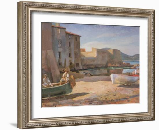 Le Petit Port, St Tropez, 1922 (Oil on Panel)-Roger Eliot Fry-Framed Giclee Print