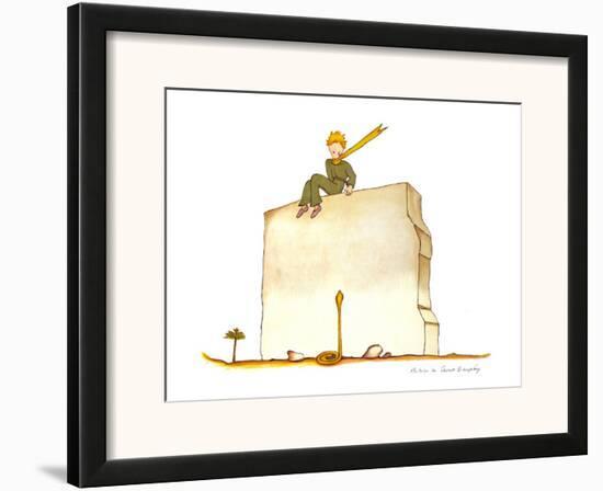 Le Petit Prince et le Serpent-Antoine de Saint-Exupéry-Framed Art Print