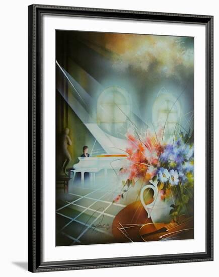 Le piano blanc-Raymond Poulet-Framed Limited Edition