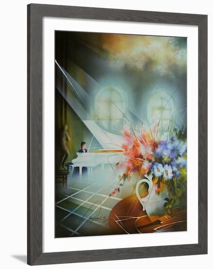 Le piano blanc-Raymond Poulet-Framed Limited Edition