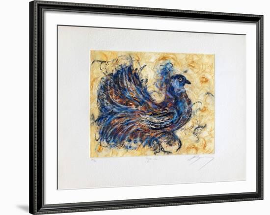 Le pigeon-paon-Jean-marie Guiny-Framed Limited Edition