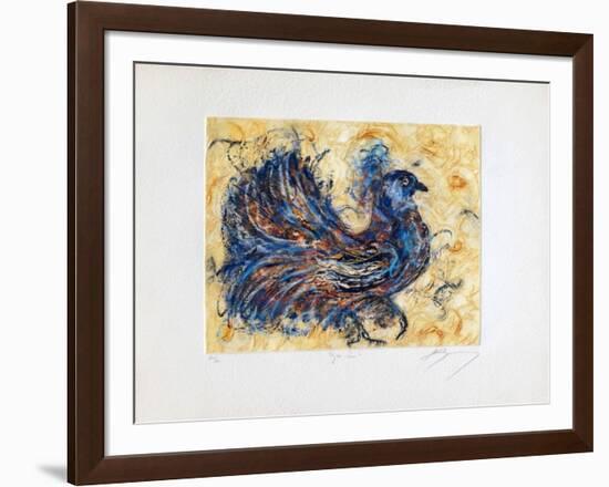 Le pigeon-paon-Jean-marie Guiny-Framed Limited Edition