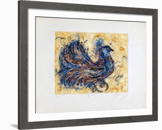 Le pigeon-paon-Jean-marie Guiny-Framed Limited Edition