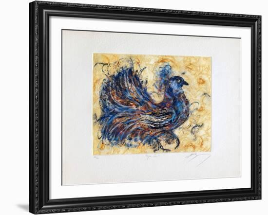 Le pigeon-paon-Jean-marie Guiny-Framed Limited Edition