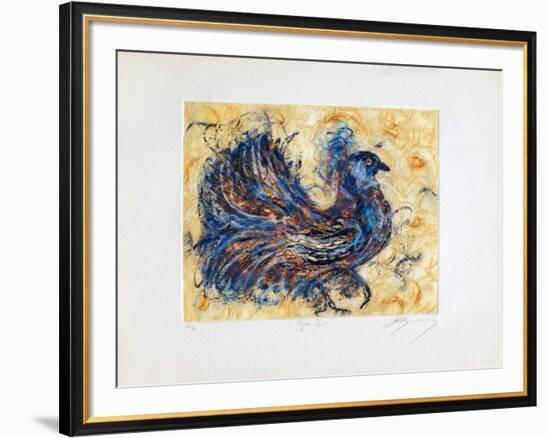 Le pigeon-paon-Jean-marie Guiny-Framed Limited Edition