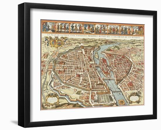 Le plan de la ville, université, faubourgs de Paris, avec la description de son antiquité, 1630-Melchior Tavernier-Framed Giclee Print