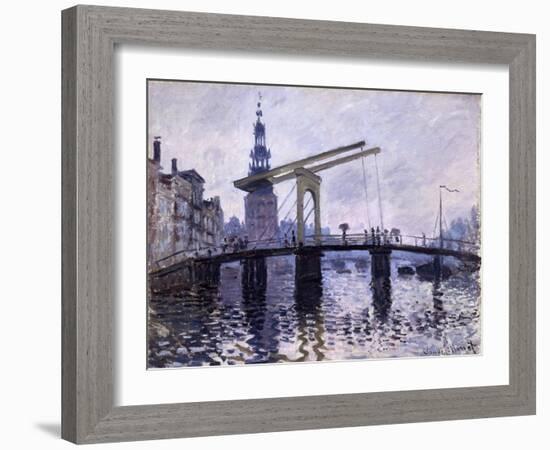 Le Pont, Amsterdam, 1870-71-Claude Monet-Framed Giclee Print