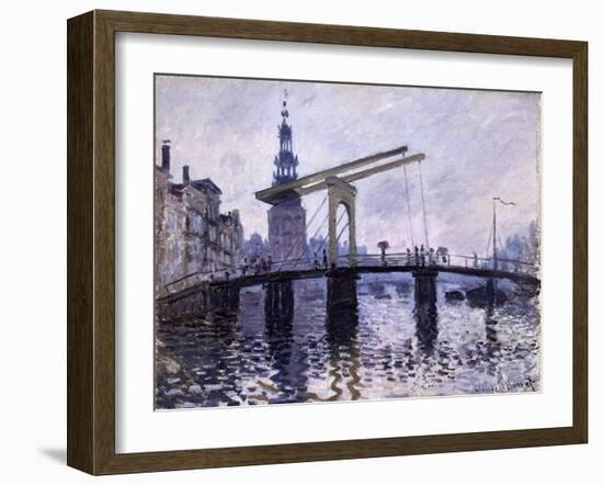 Le Pont, Amsterdam, 1870-71-Claude Monet-Framed Giclee Print