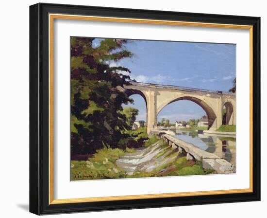 Le Pont Canal a Briare, 1888-Henri-Joseph Harpignies-Framed Giclee Print