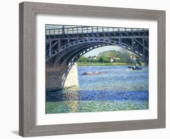 Le Pont D'Argenteuil Et La Seine, Ca. 1883-Gustave Caillebotte-Framed Giclee Print