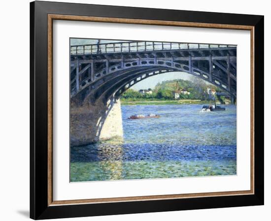 Le Pont D'Argenteuil Et La Seine, Ca. 1883-Gustave Caillebotte-Framed Giclee Print