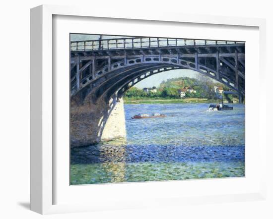 Le Pont D'Argenteuil Et La Seine, Ca. 1883-Gustave Caillebotte-Framed Giclee Print