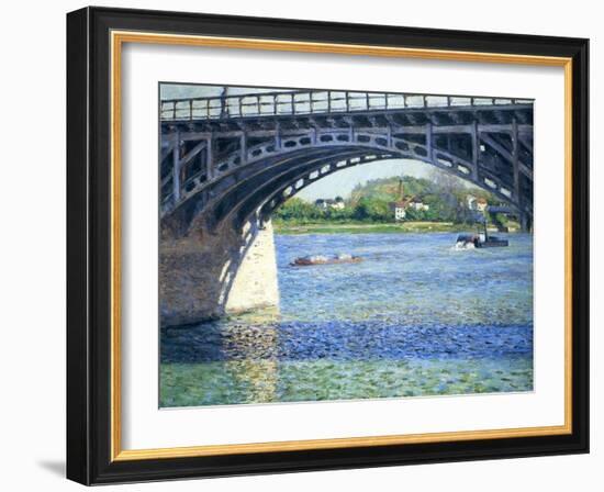 Le Pont D'Argenteuil Et La Seine, Ca. 1883-Gustave Caillebotte-Framed Giclee Print