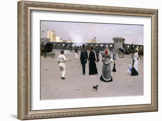 Le Pont De L'Europe, C.1875-Jean Béraud-Framed Giclee Print