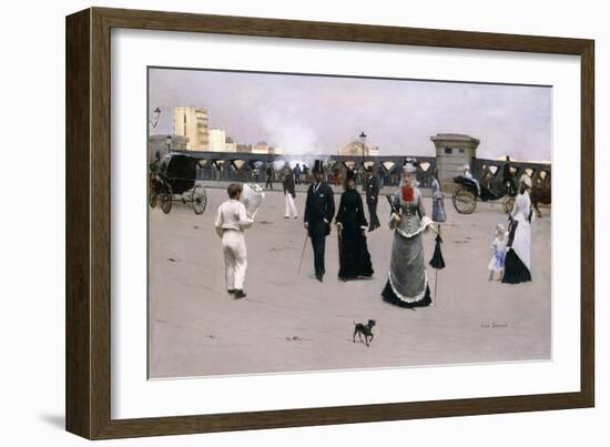 Le Pont De L'Europe, C.1875-Jean Béraud-Framed Giclee Print