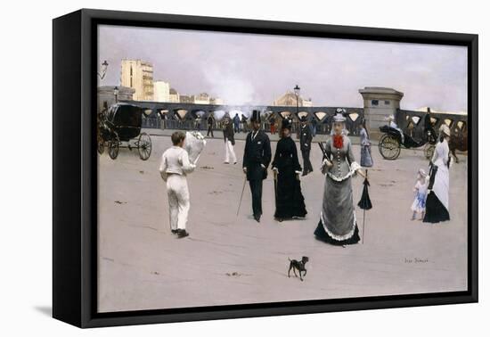 Le Pont de l'Europe. Ca. 1875-Jean Béraud-Framed Premier Image Canvas