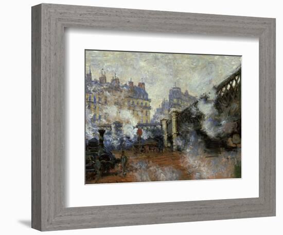 Le Pont De L'Europe, Gare Saint-Lazare, 1877-Claude Monet-Framed Giclee Print