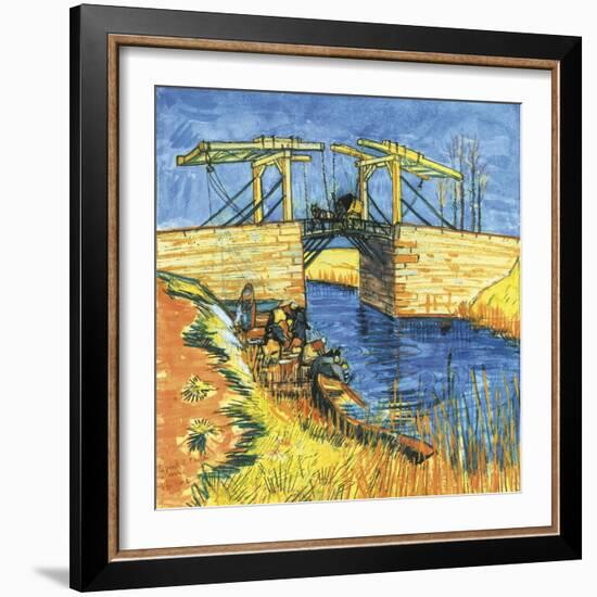 Le Pont De Langlois a Arles, 1888-Vincent van Gogh-Framed Premium Giclee Print