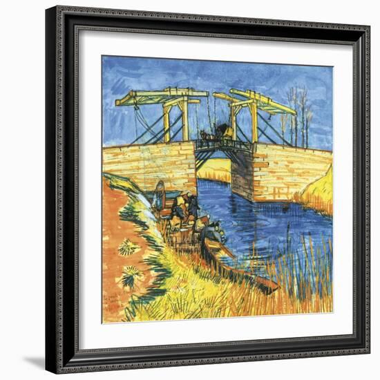 Le Pont De Langlois a Arles, 1888-Vincent van Gogh-Framed Premium Giclee Print