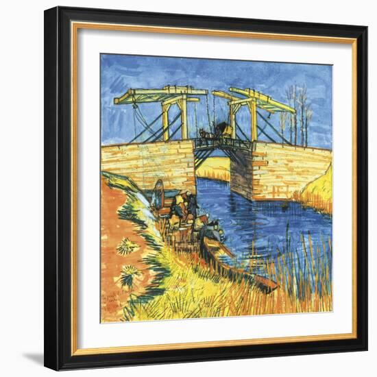 Le Pont De Langlois a Arles, 1888-Vincent van Gogh-Framed Premium Giclee Print
