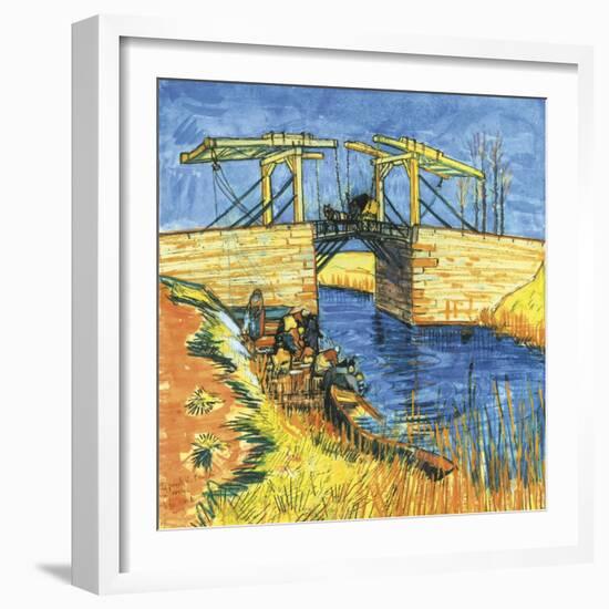 Le Pont De Langlois a Arles, 1888-Vincent van Gogh-Framed Giclee Print