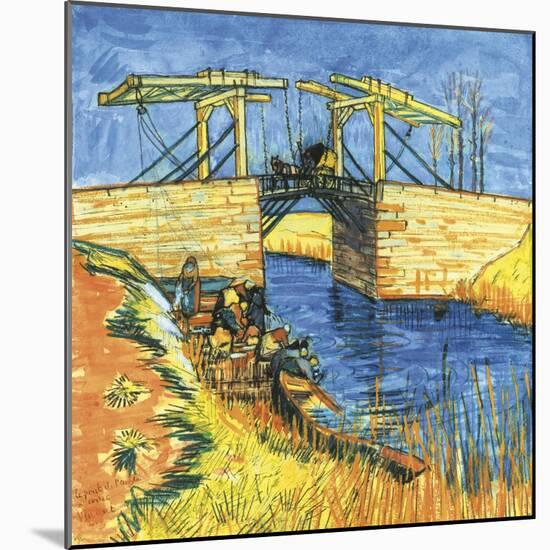 Le Pont De Langlois a Arles, 1888-Vincent van Gogh-Mounted Giclee Print