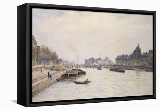 Le pont des Arts vu du pont Royal-Stanislas Lepine-Framed Premier Image Canvas