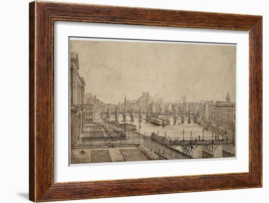 Le pont des Arts-null-Framed Giclee Print