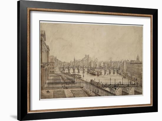 Le pont des Arts-null-Framed Giclee Print